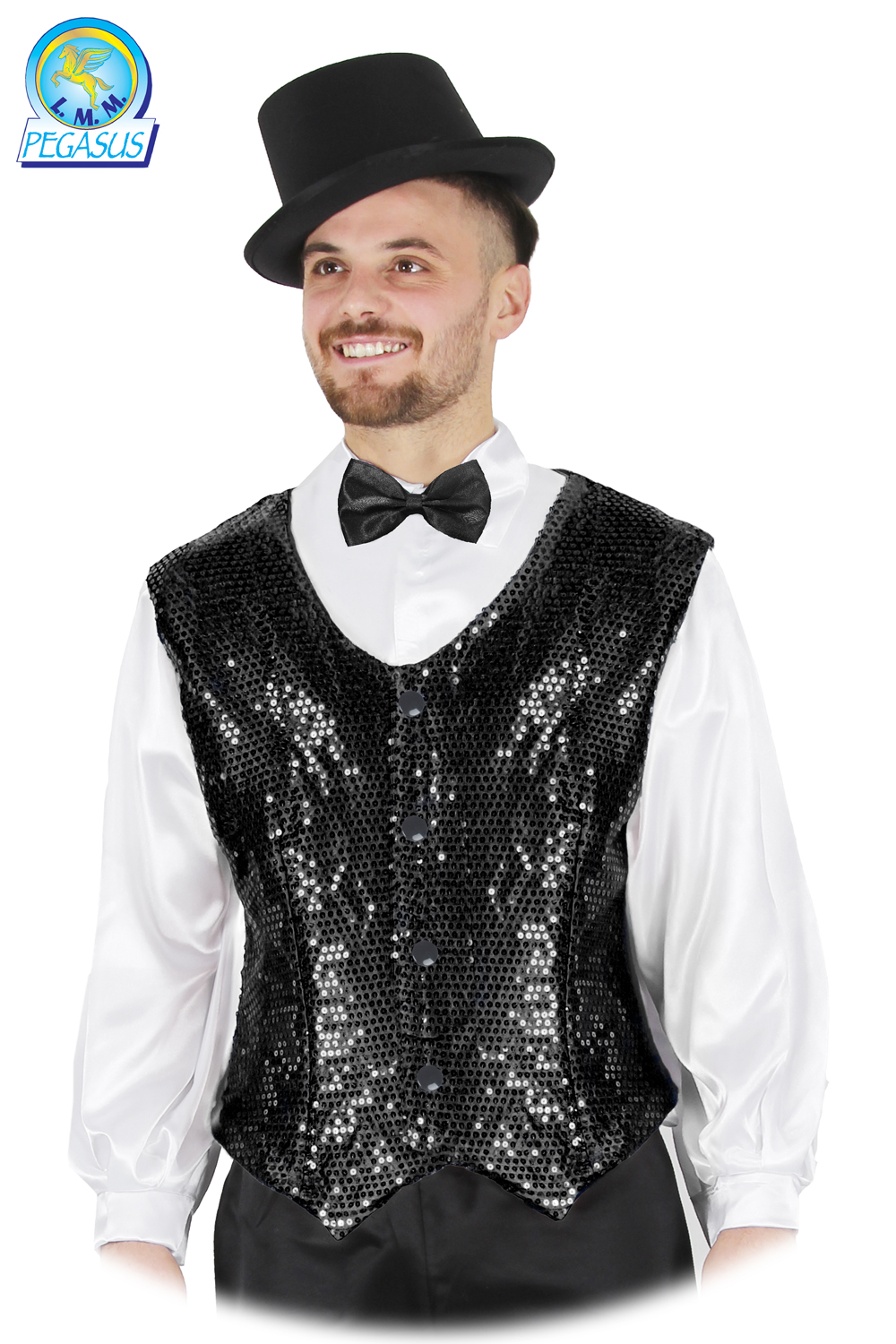 GILET PAILLETTES NERO
